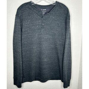 01.ALGO Shirt Mens XL Gray Performance Long Sleeve Henley Raglan Thermal Top